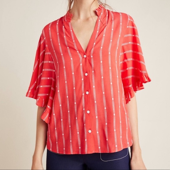 Anthropologie Tops - NWOT Maeve for Anthropologie Flutter Sleeve Top Size S